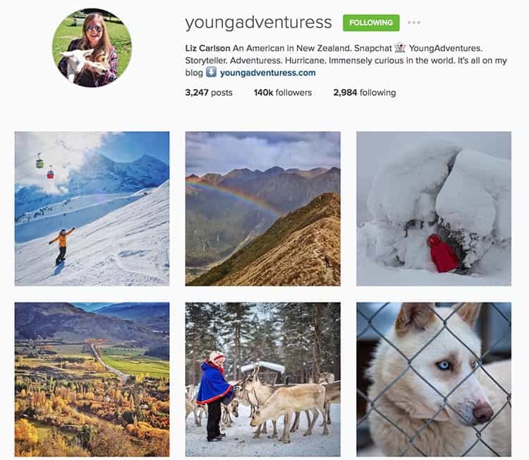 Young Adventuress on Instagram