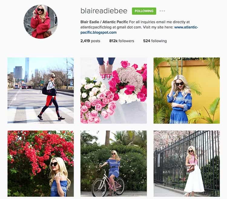 Blair Eadie Bee on Instagram